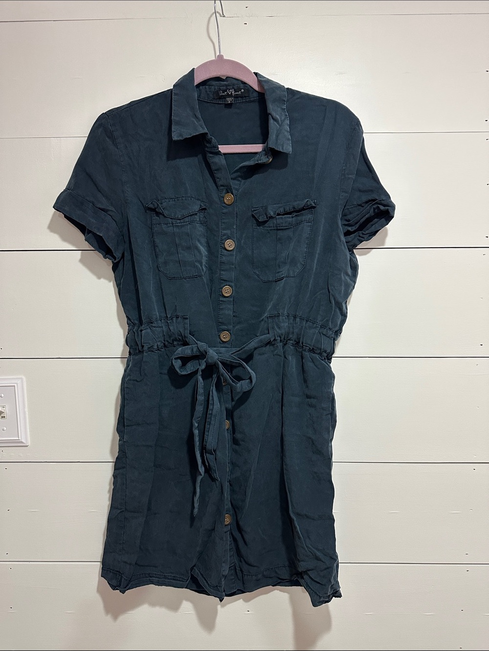 Velvet Heart Navy Button-Front dress size Small